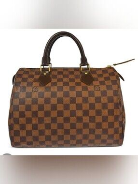 LOUIS VUITTON SPEEDY MEDIUM Key Ring Inside Red-Lined Purse